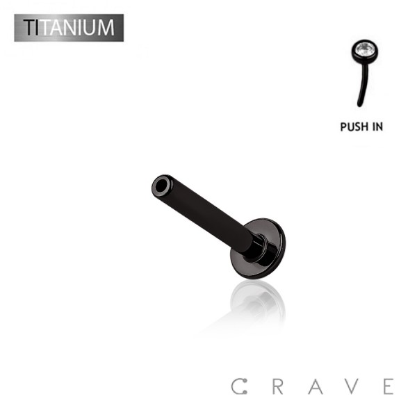 BLACK PVD PLATED IMPLANT GRADE TITANIUM 4MM FLAT DISK THREADLESS PUSH IN LABRET FLAT BACK BAR BLACK PVD PLATED IMPLANT GRADE TITANIUM 4MM FLAT DISK THREADLESS PUSH IN LABRET FLAT BACK BAR